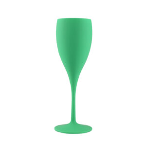 Green high-foot champagne plastic wine glass