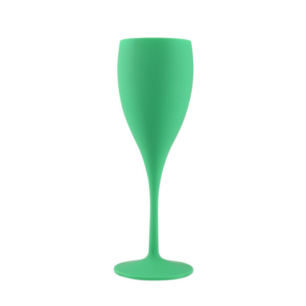 Green high-foot champagne plastic wine glass